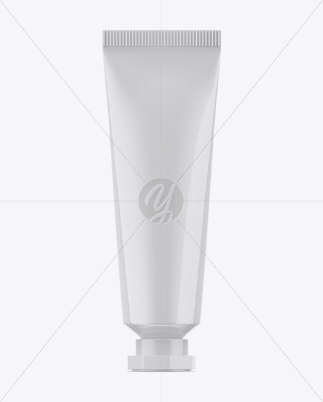 Glossy Plastic Cosmetic Tube Mockup - Front View