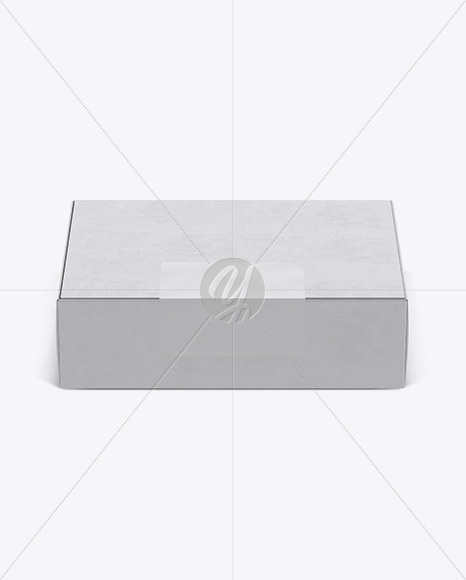 Kraft Paper Box W/ Label Mockup - Front View (High-Angle Shot)