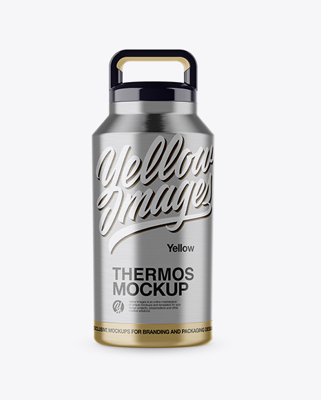 Textured Metallic Thermos Mockup - Mockup termo