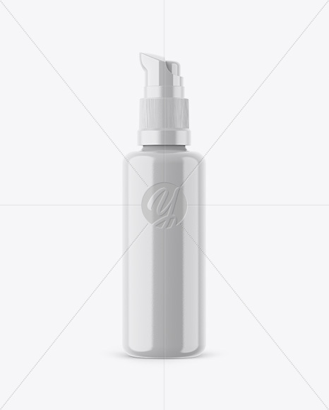 Glossy Plastic Bottle W/ Pump Mockup