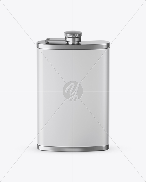 Steel Flask With Matte Wrap Mockup (High-Angle Shot)