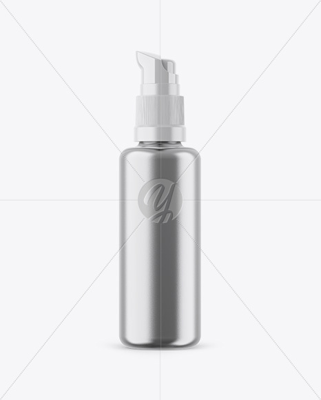 Metallic Plastic Bottle W/ Pump Mockup Metallic Plastic Bottle W/ Pump Mockup