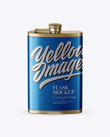 Steel Flask Mockup (High-Angle Shot)