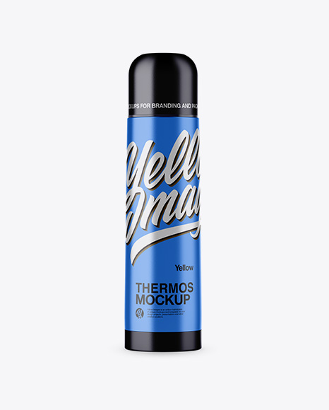 Metallic Thermos Mockup - Mockup termo