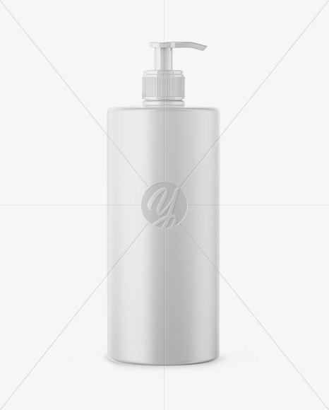 1L Matte Plastic Bottle with Pump Mockup - Free Download Images High