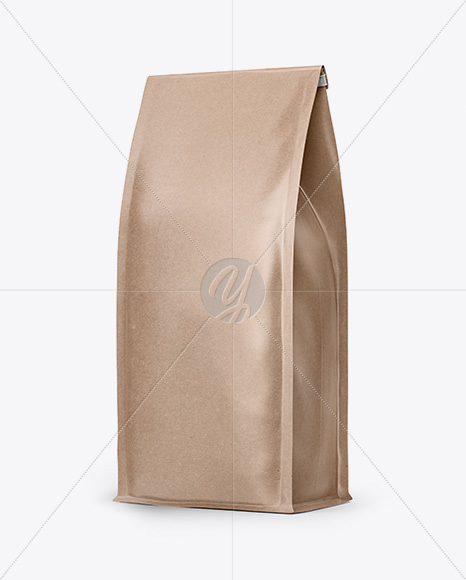 Kraft Bag with a Tin-Tie Mockup - Half Side View