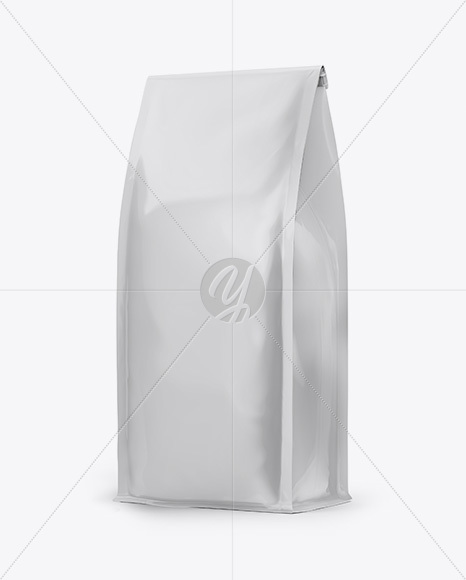 Glossy Bag with a Tin-Tie Mockup - Half Side View