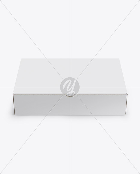 Paper Box Mockup - Front View (High Angle Shot)