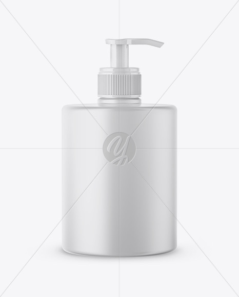 Matte Plastic Bottle with Pump Mockup