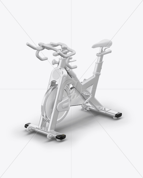 Exercise Bike Mockup - Half Side View (High-Angle Shot)