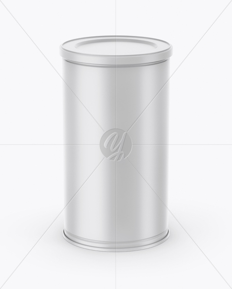 Matte Coffee Tin Can Mockup (High-Angle Shot)