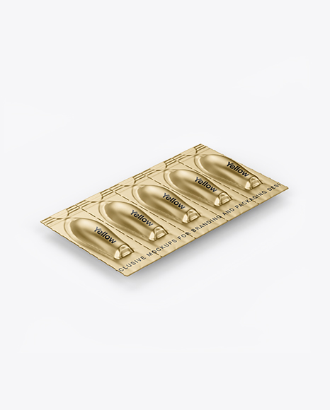 Metallic Suppositories Blister Mockup - Half Side View - Free Download