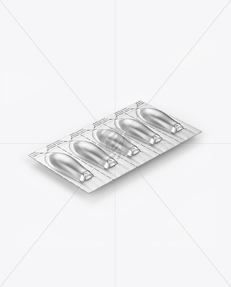 Metallic Suppositories Blister Mockup - Half Side View