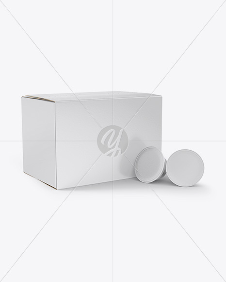 Box with Capsules Mockup - Half Side View