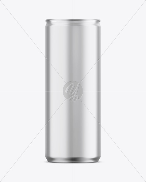 Aluminium Can With Metallic Finish Mockup - Front View