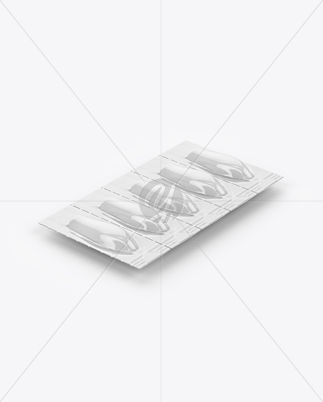 Glossy Suppositories Blister Mockup - Half Side View