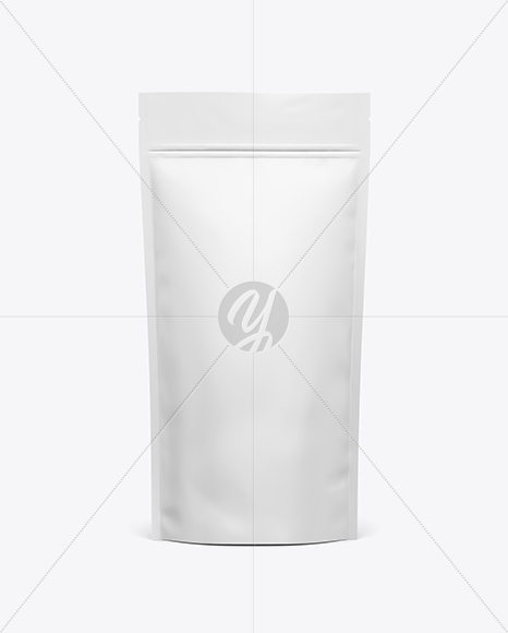 Matte Stand Up Pouch W/ Zipper Mockup - Front View