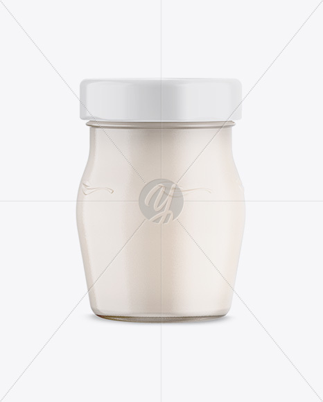 140g Glass Jar with Cheese Mockup - Front View