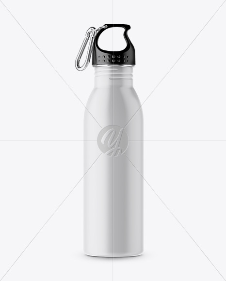 Matte Sport Bottle With Carabiner Mockup