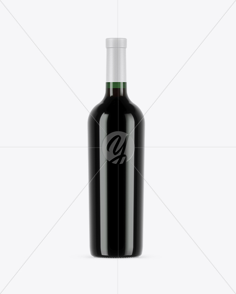 750ml Green Glass Red Wine Bottle Mockup