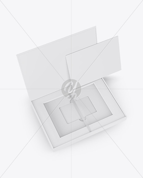 Gift Card in a Box Mockup - Halfside View (High-Angle Shot)