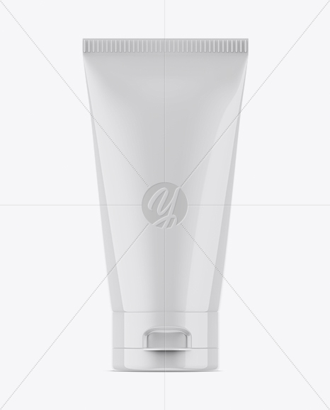 Glossy Plastic Cosmetic Tube Mockup - Front View