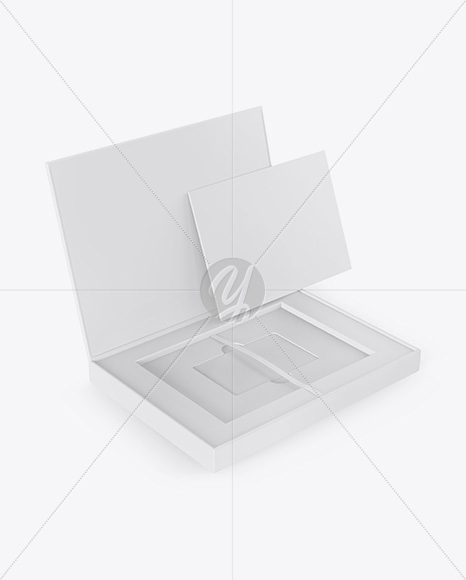 Gift Card in a Box Mockup - Halfside View (High-Angle Shot)