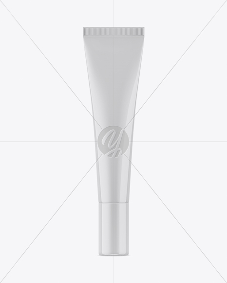 Glossy Plastic Cosmetic Tube Mockup - Front View