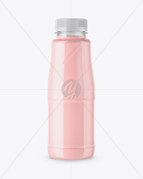 360ml Plastic Bottle with Strawberry Cocktail Mockup