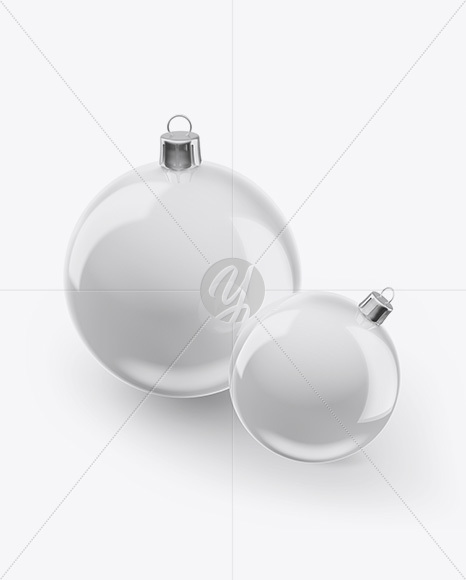 Two Glossy Christmas Balls Mockup