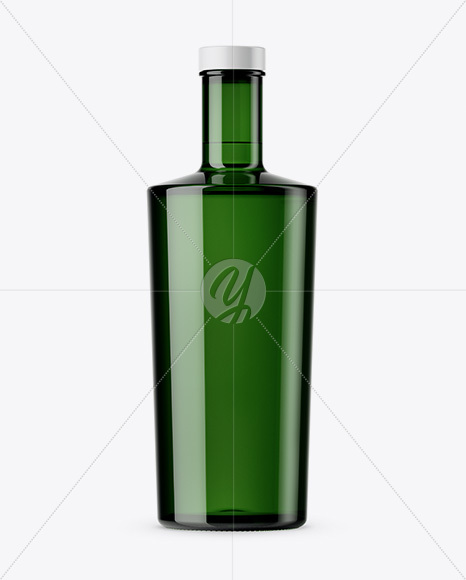 700ml Green Glass Bottle Mockup