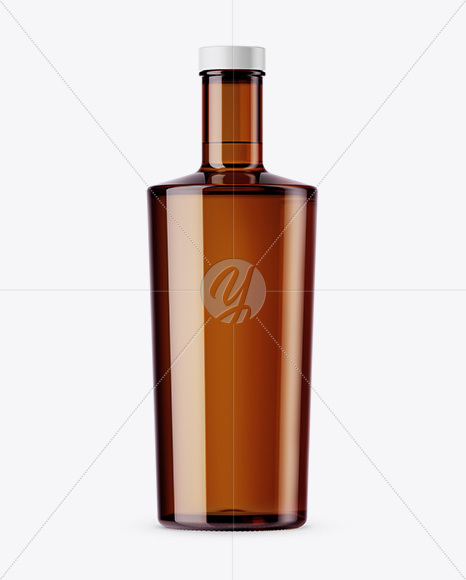 700ml Amber Glass Bottle Mockup