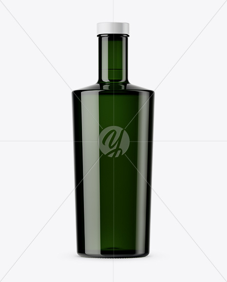 700ml Dark Green Glass Bottle Mockup