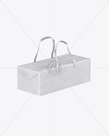 Kraft Paper Box With Handles Mockup - Half Side View