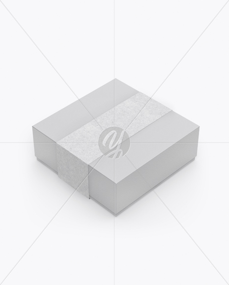 Textured Box with Label Mockup - Half Side View (High-Angle Shot)