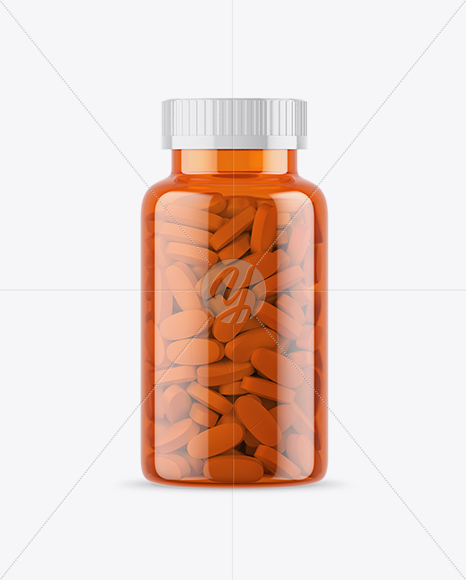Orange Pills Bottle Mockup Orange Pills Bottle Mockup