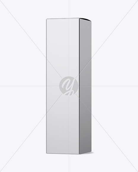 Metallic Box Mockup - Half Side View