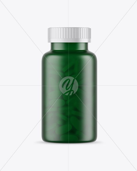 Frosted Green Pills Bottle Mockup