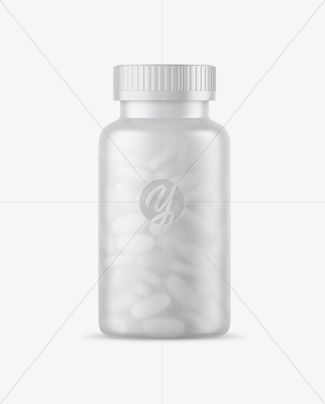 Frosted Bottle With White Pills Mockup Frosted Bottle With White Pills Mockup