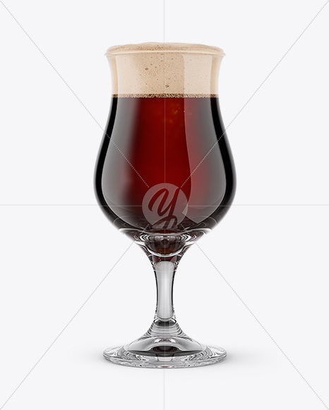 Tulip Glass With Stout Beer Mockup