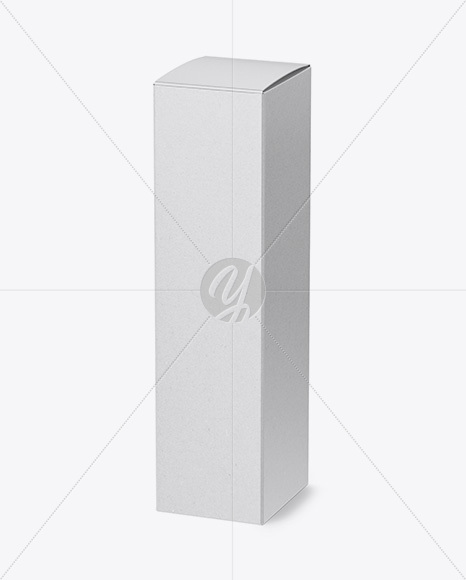 Glossy Kraft Box Mockup - Half Side View (High-Angle Shot)