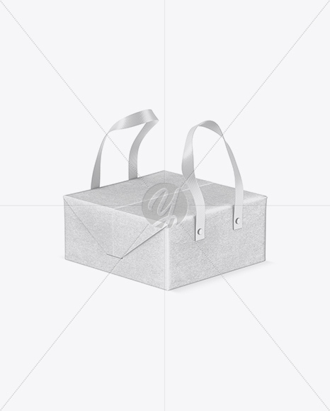 Kraft Paper Box With Handles Mockup - Half Side View