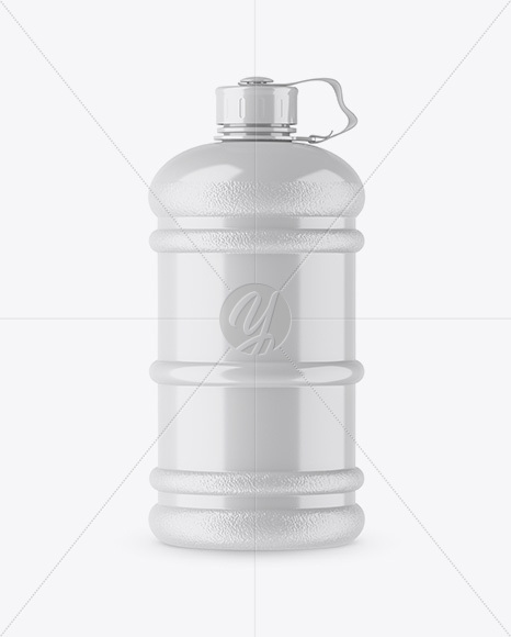 Glossy 2.2l Gym Water Bottle Mockup