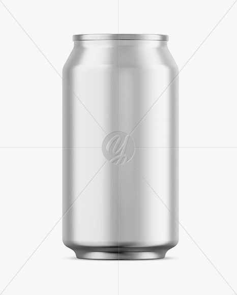 Aluminium Can With Metallic Finish Mockup - Front View