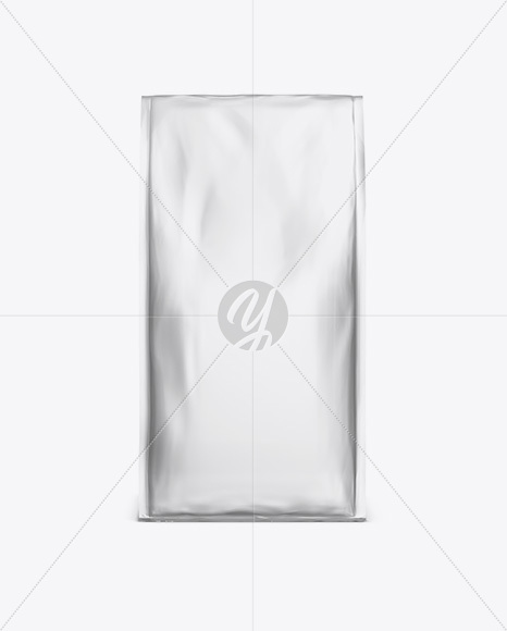 Matte Metallic Coffee Bag Mockup - Front View