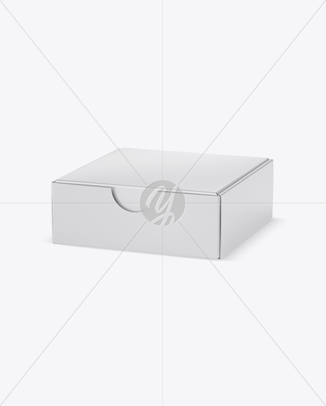 Glossy Paper Box Mockup - Half Side View