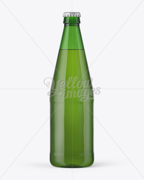 568ml Green Glass Bottle with Lager Beer Mockup - Free Download Images