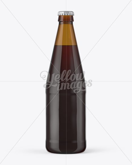 568ml Amber Glass Bottle with Red Ale Mockup - Free Download Images