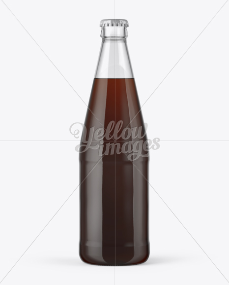 568ml Flint Glass Bottle with Brown Ale Mockup