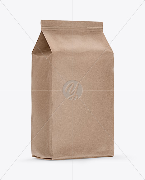 Kraft Bag Mockup - Half Side View